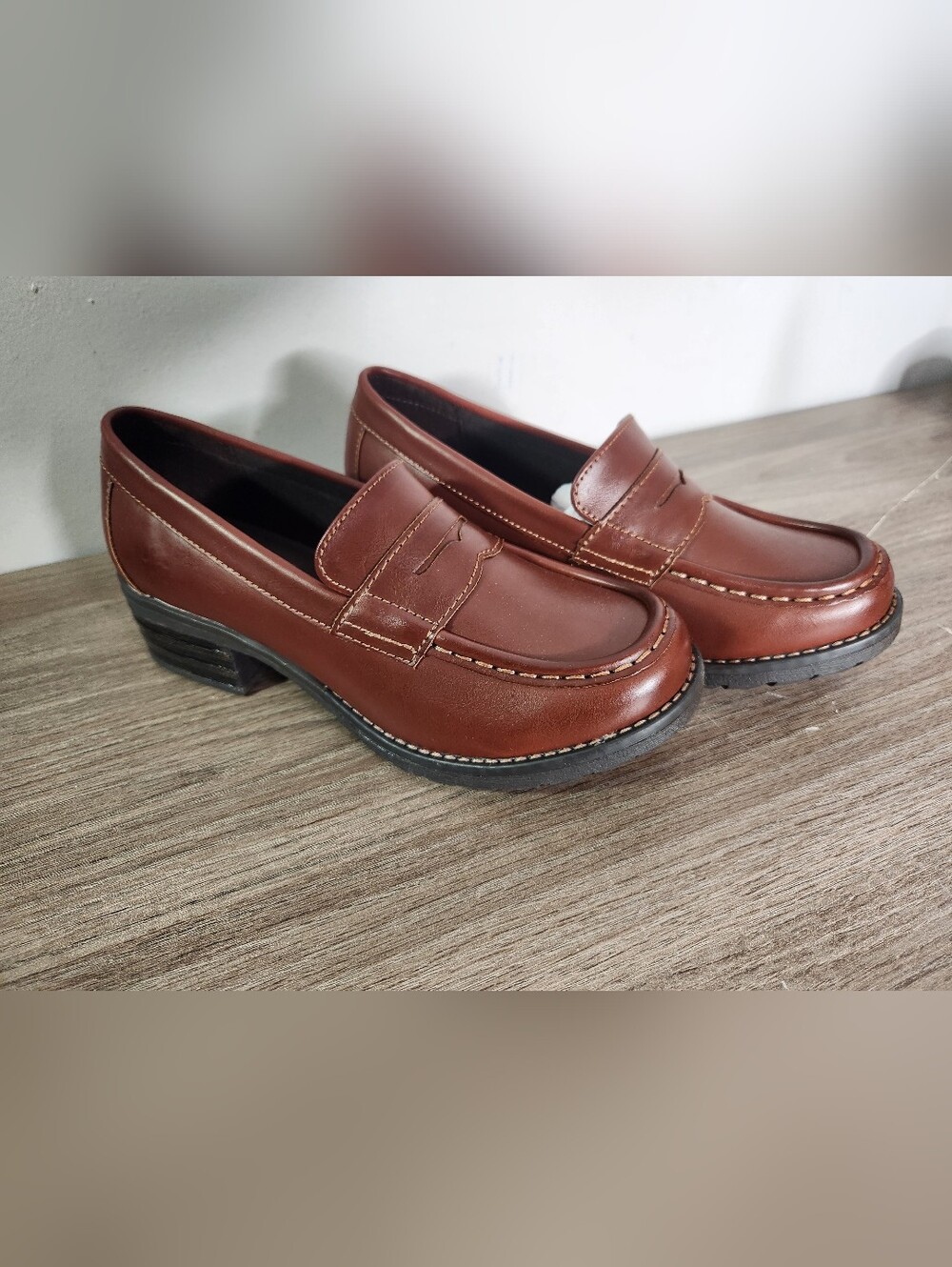 Eastland Holly Brown Penny Loafers Lug Sole 2238-04